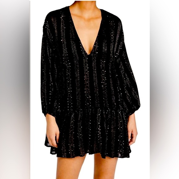 L*Space Black Byron Tunic Dress/CoverUp, NWT, size M, orig price $119, 67% off! - Picture 1 of 8